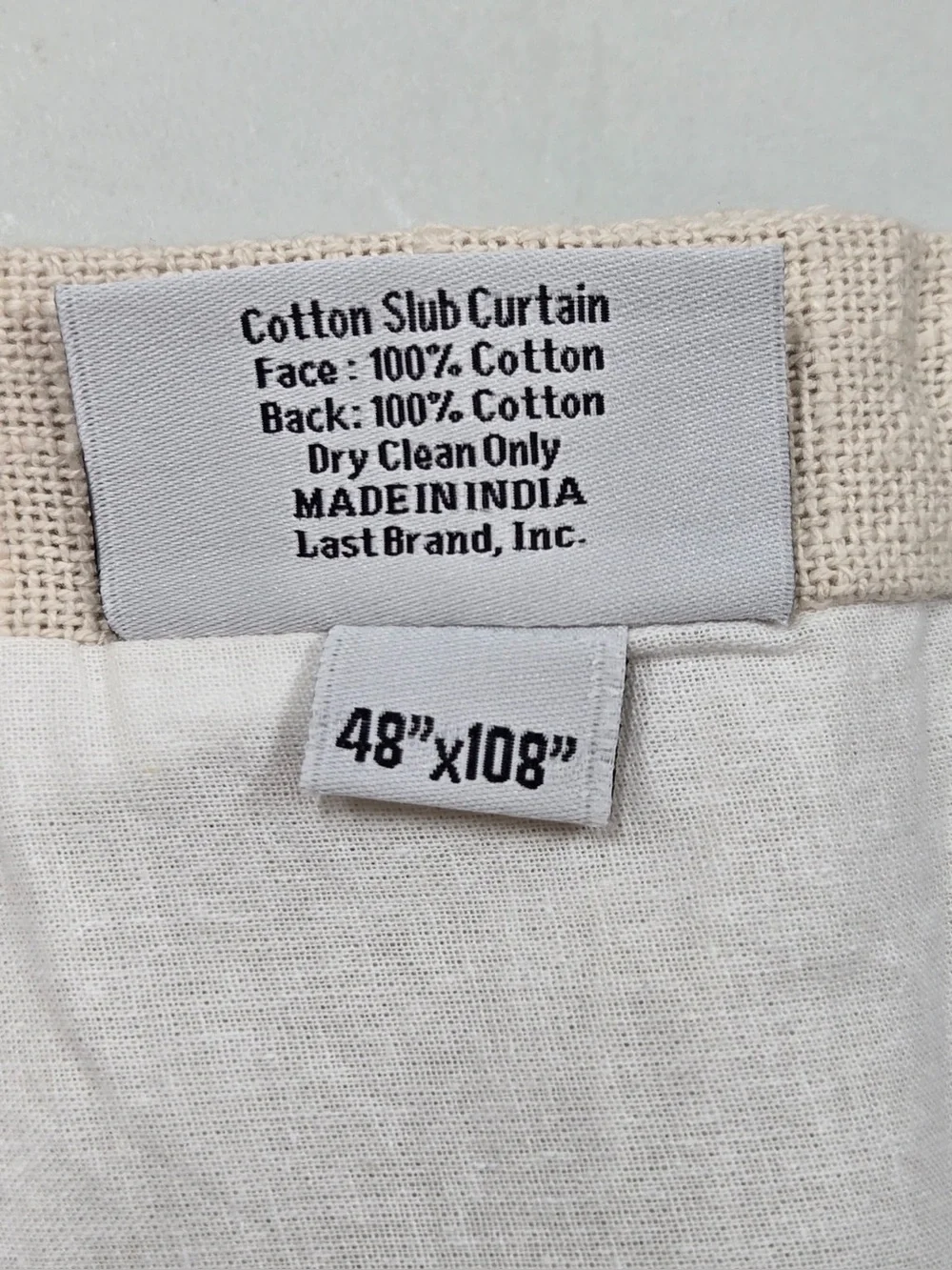NWT QUINCE Set Of 2 48x108 Cotton Slub Curtains Natural 0894